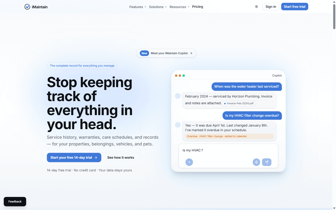 iMaintain.ai dashboard